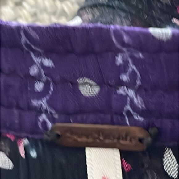 Free People Mini Dress Rosebuds Button Front Flowy Silhouette Oversized SZ XS-M - Picture 11 of 15